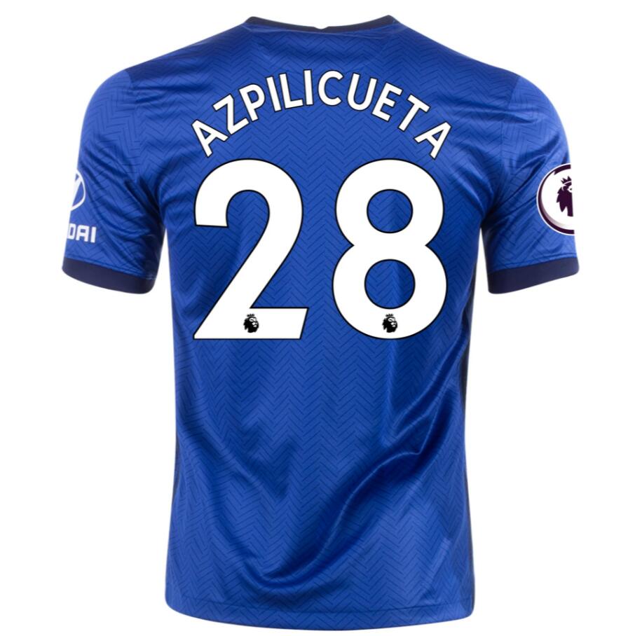 Chelsea Home Kit Soccer Jersey CESAR AZPILICUETA #28 2020/21